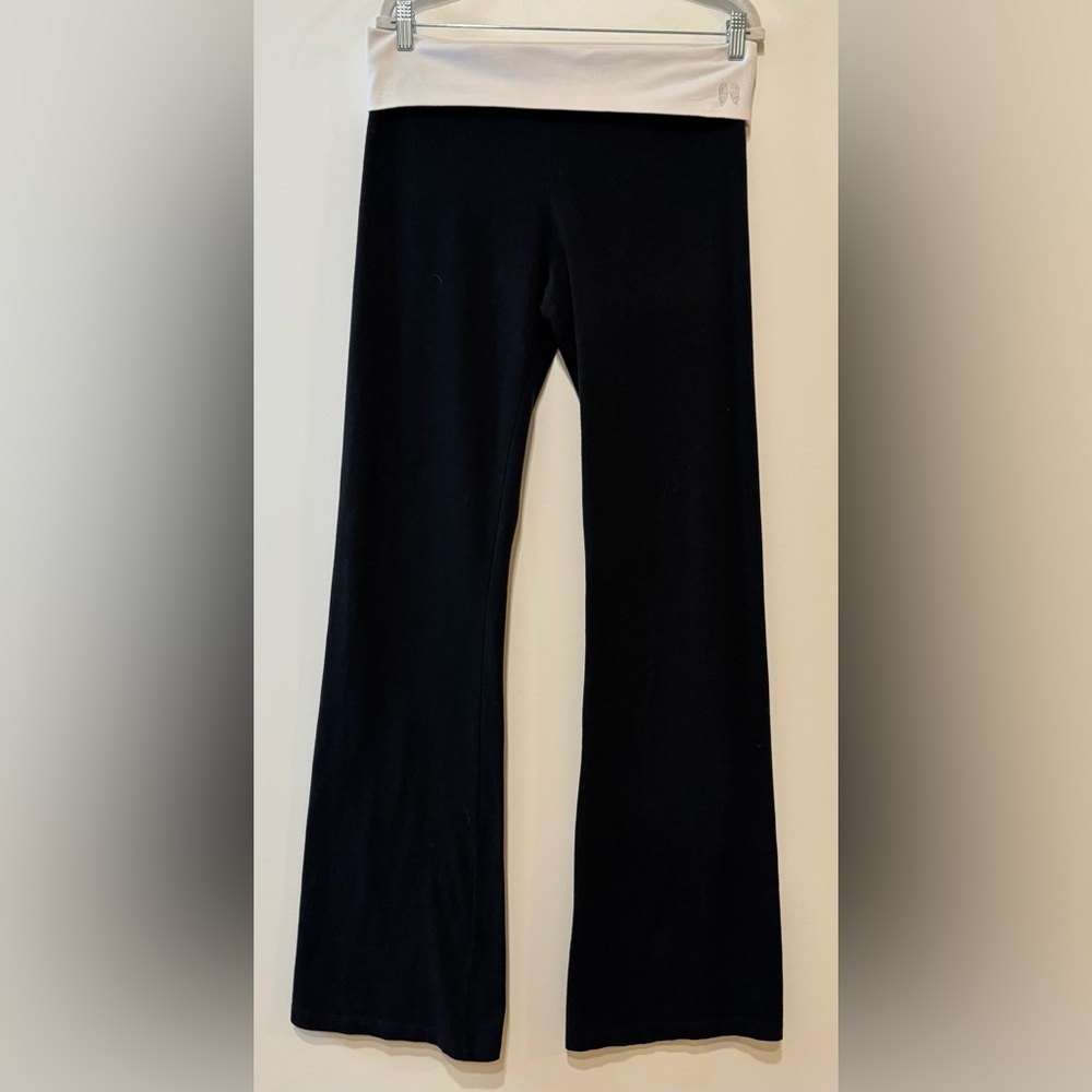 Vintage Victoria's Secret Low Rise Fold Over Flared Angel Wings Yoga Pants Y2K